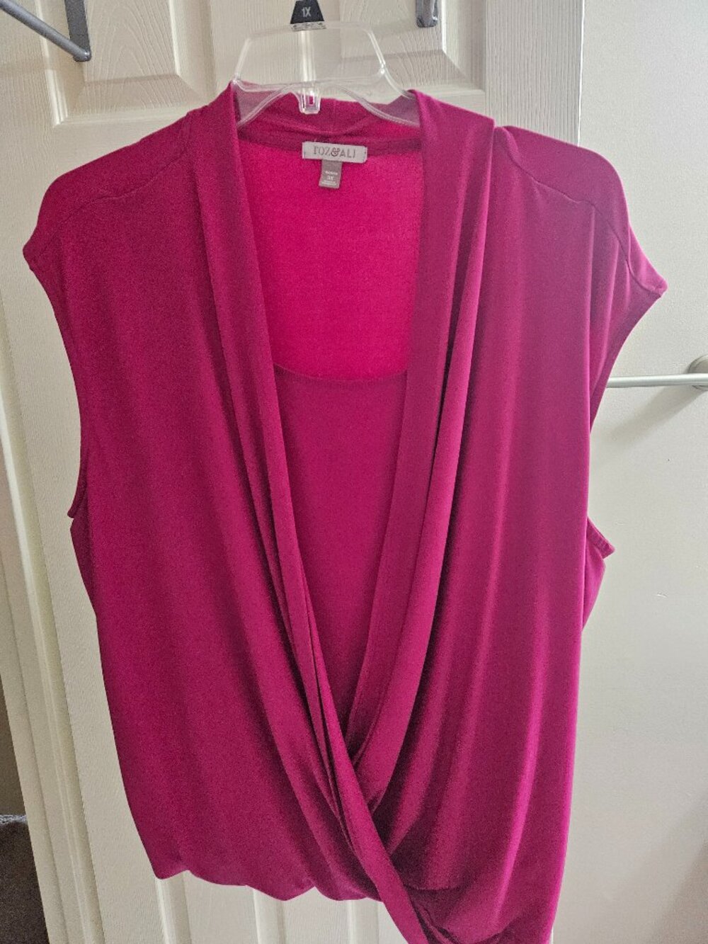 3x Bright Fuschia Crossover Blouse
